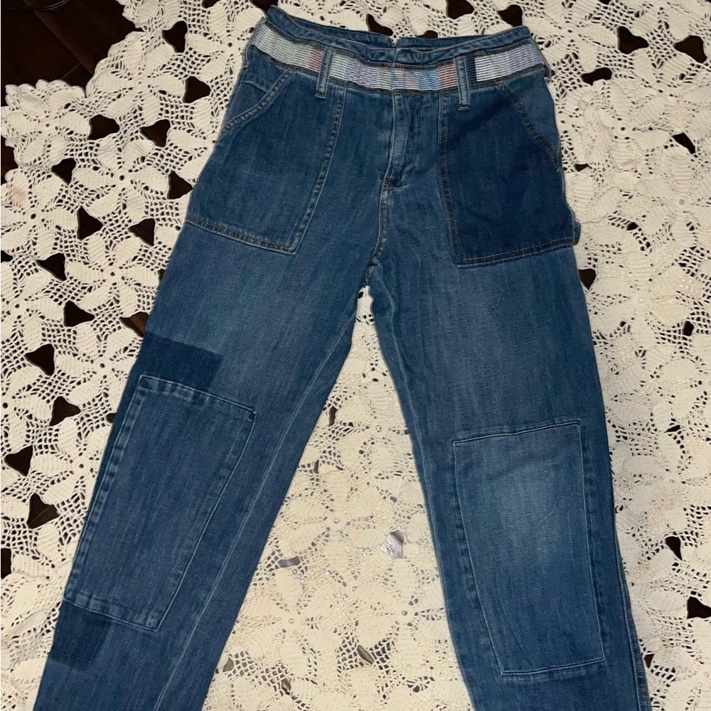 Anthropologie patchwork jeans pilcro and the letterpress